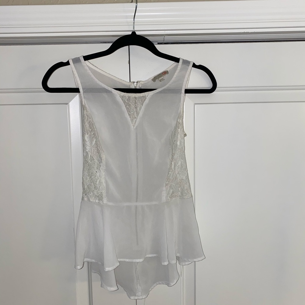 Gianni Bini Sheer White Tank